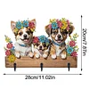  Diamond Art Hooks Rhinestone Painting Coat Hook (Flower Puppy B)