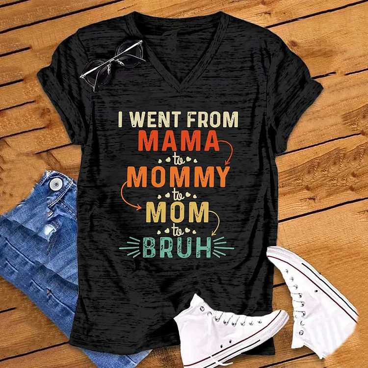 Comstylish Mama Mommy Mom Bruh Printed T-Shirt