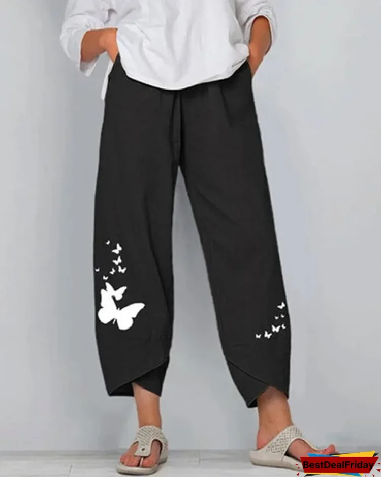 plus size abstract print women s casual pants p206142