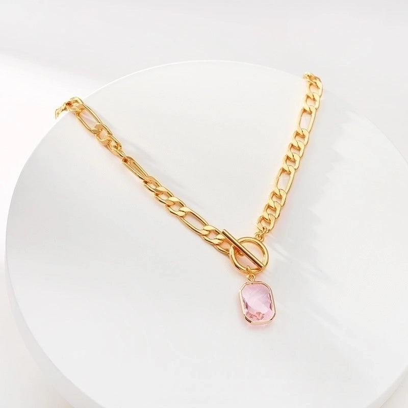 Fashion Geometric Copper Plating Zircon Pendant Necklace 1 Piece