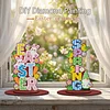 2pcs/set DIY Special Shape Diamond Painting Easter Bunny Egg Wooden Desk Ornament Craft Decor Kit