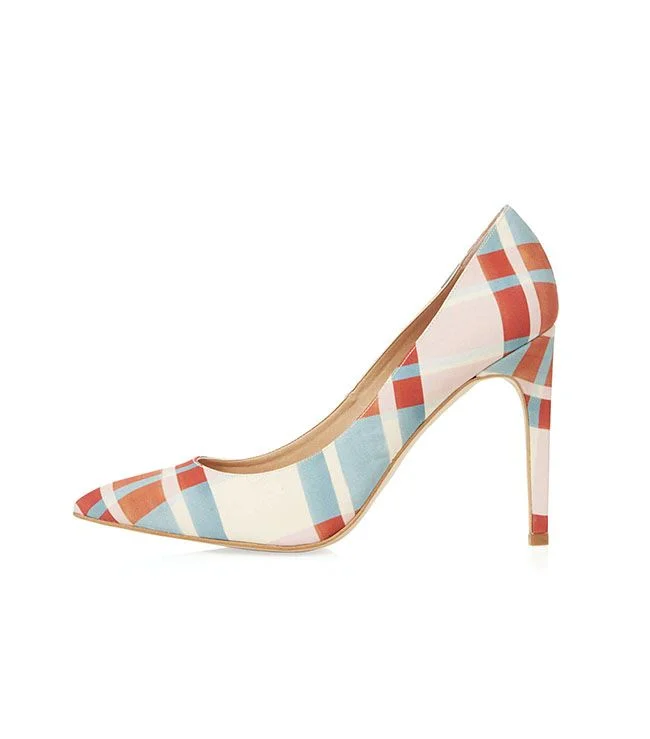 Women's Colorful Pointed Toe Stiletto Heels Pumps Shoes |FSJ Shoes
