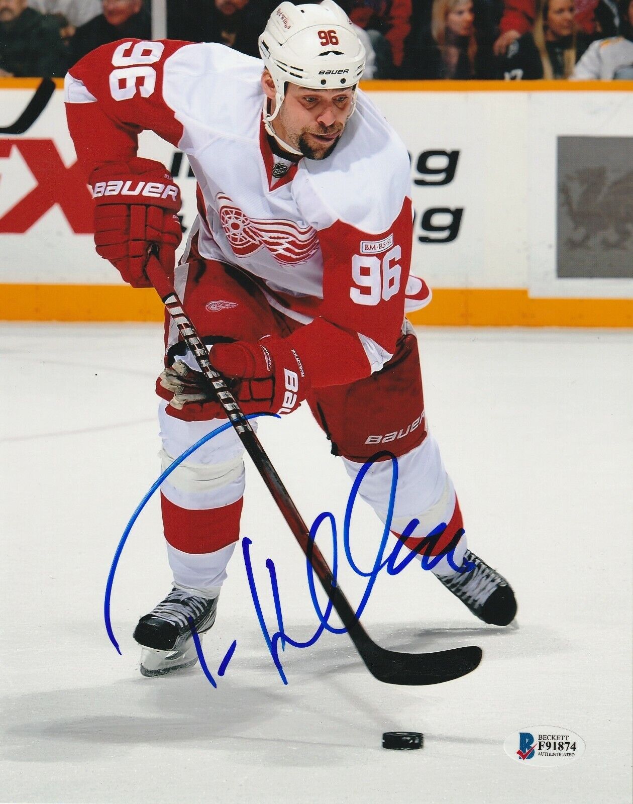 TOMAS HOLMSTROM Signed Detroit RED WINGS 8x10 Photo Poster painting with Beckett COA