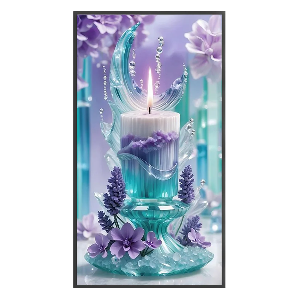 11CT Full Stamped Cross Stitch - Candle(Canvas|40*70CM)