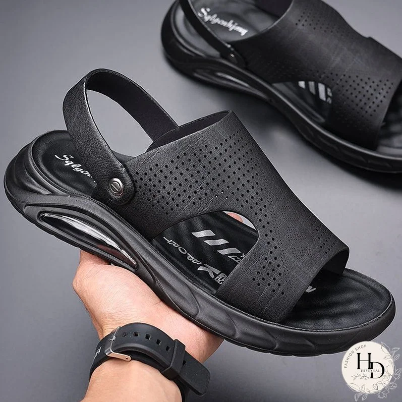 Men's Air Cushion First Layer Cowhide Breathable Sandals