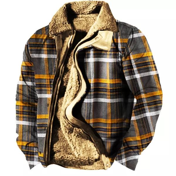 Men's casual thickened loose fashion pocket zipper jacket