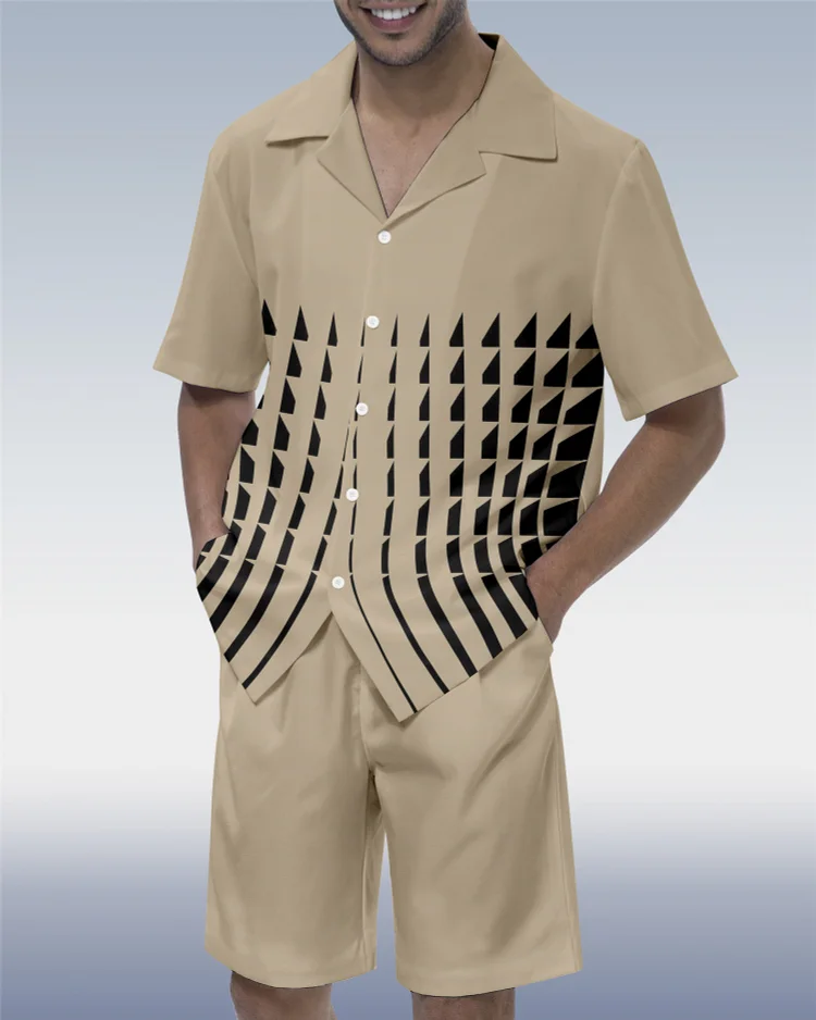  Men's Simple Geometry Walking Set  0415