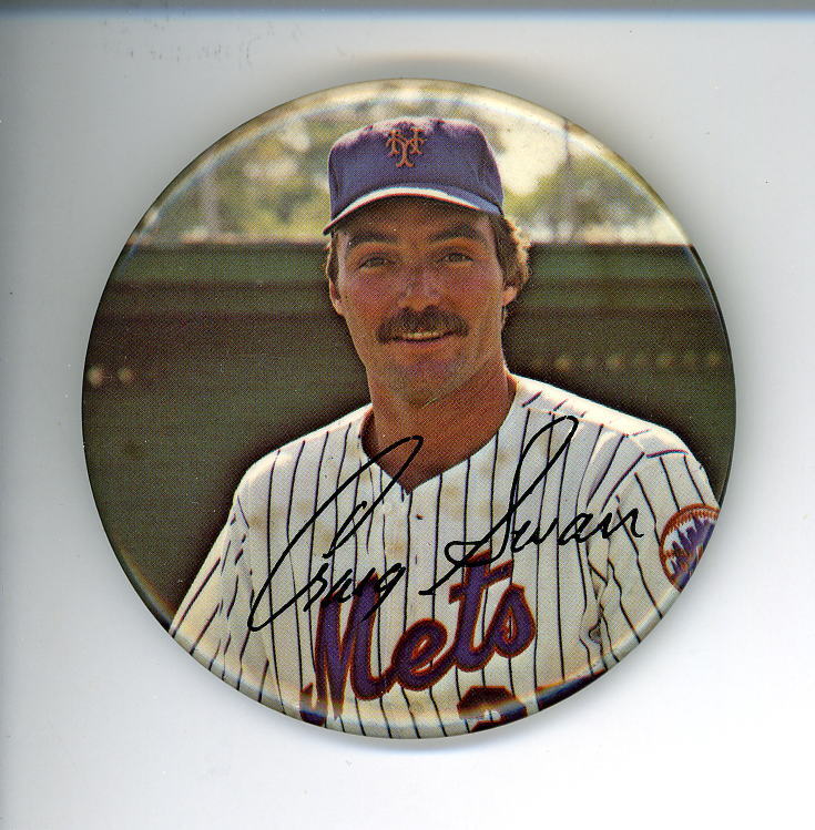 Craig Swan Vintage circa 1978 Photo Poster painting Button New York Mets