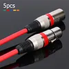 5pcs 3Pin XLR Cable Male to Female M/F Foil+Braided Shielded Audio Cable