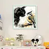 Black Cat And Sparrow-11CT Stamped Cross Stitch 40*40cm/15.75*15.75in
