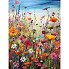 Kit de peinture diamant&eacute;e &agrave; perceuse ronde 5d Wild Blooms DIY 30x40cm