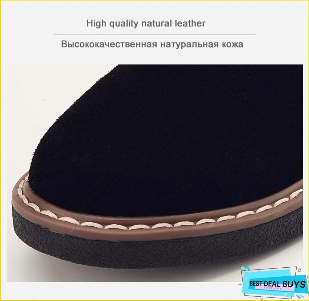 Women Moccasins Flats Genuine Leather Slip On Suede Loafers Shoes