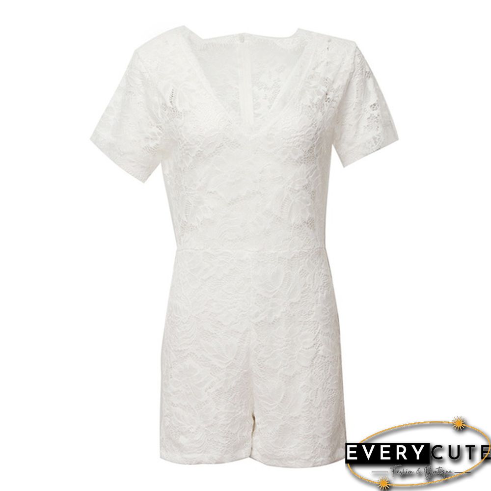 Women's V-neck Fashion Hollow Slim Rompers