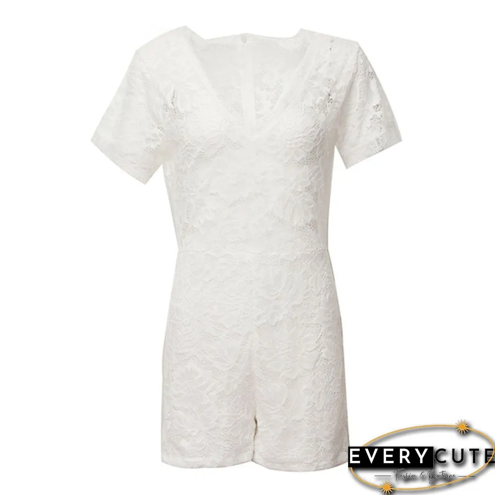 Women's V-neck Fashion Hollow Slim Rompers