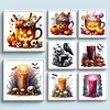 8pcs Halloween-11CT Stamped Cross Stitch Set 12.5*12.5cm/4.92*4.92in tapestrymarket