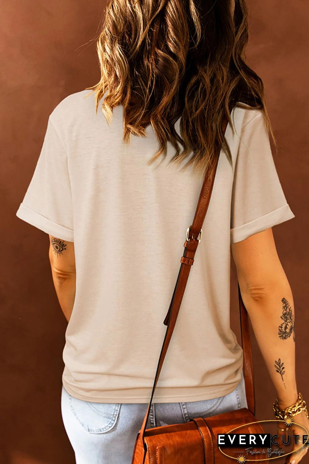 Khaki SAVE THE AMERICAN FARMER Graphic Print Tee