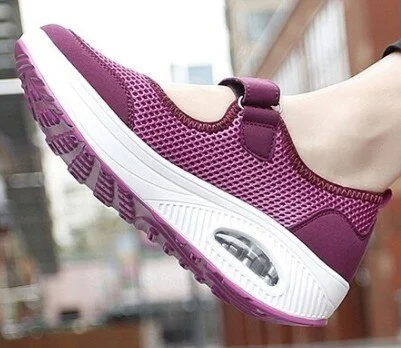  Shoes Women Sneakers Mesh Rocking Shoes Women's Shoes Air Cushion Walking Shoes Black Shoes For Women Size 35-42 Gray Black Red