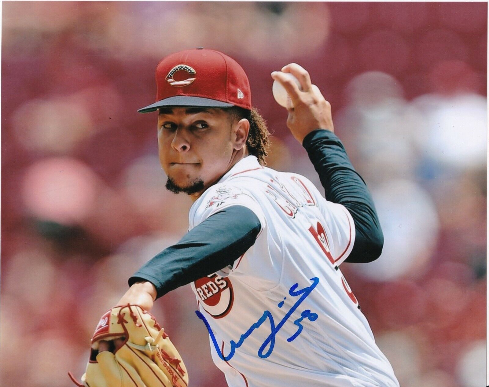 LUIS CASTILLO CINCINNATI REDS ACTION SIGNED 8x10