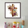 (Stamped/Counted) Wooden Flower Cross - 11CT Cross Stitch 40*40cm