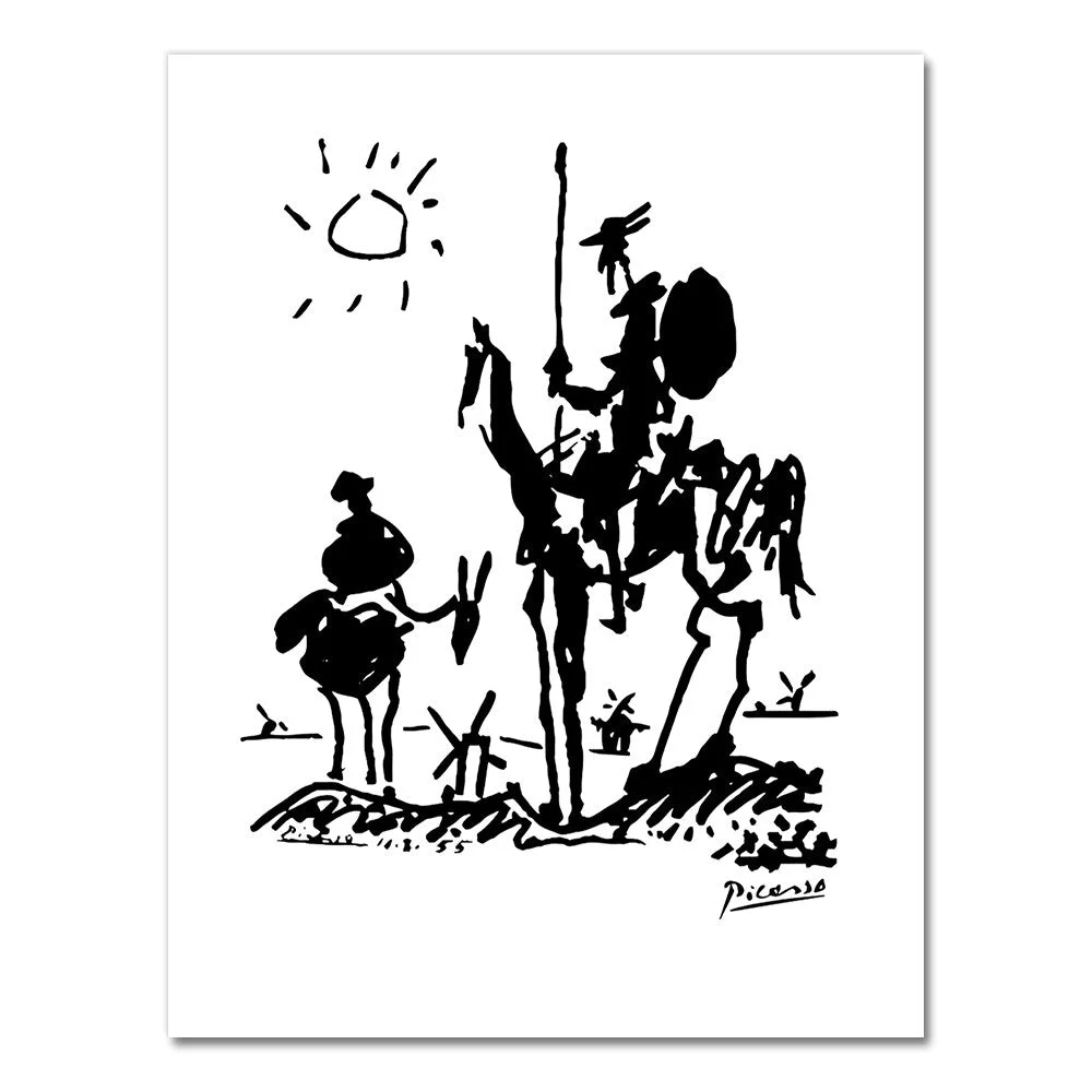Everyhing you can image is real Pablo Picasso Art Paintings Canvas Print , Don Quixote Poster Painting Wall Picture Home Decor