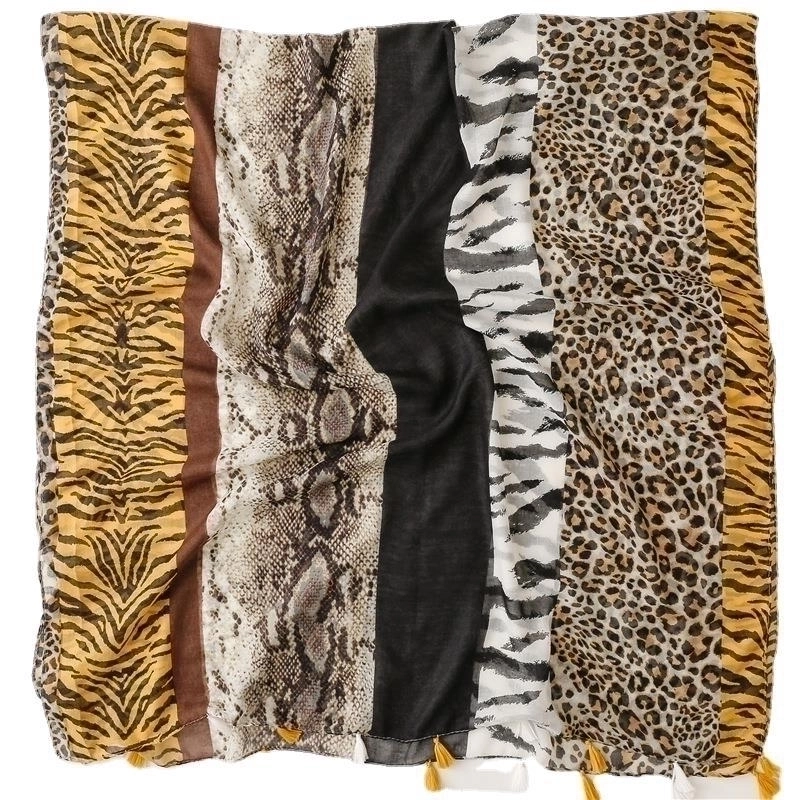 Women’s Streetwear Leopard Voile Winter Scarves