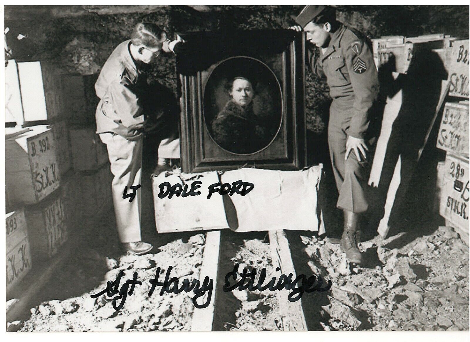 HARRY ETTLINGER MONUMENTS MEN VETERAN RARE MONUMENTS MEN RARE SIGNED Photo Poster painting