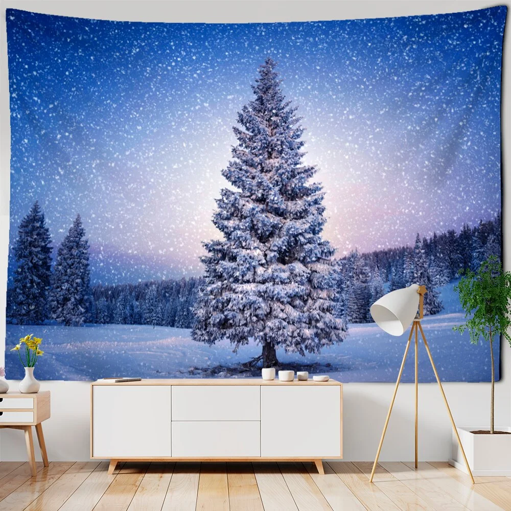 Christmas Tree Series Tapestry Wall Hanging Cartoon Kawaii Bohemian Style Aesthetics Room Gift Home Decor