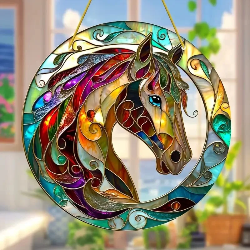 Luminous Horse Stained Art Ornament (8 inches) 