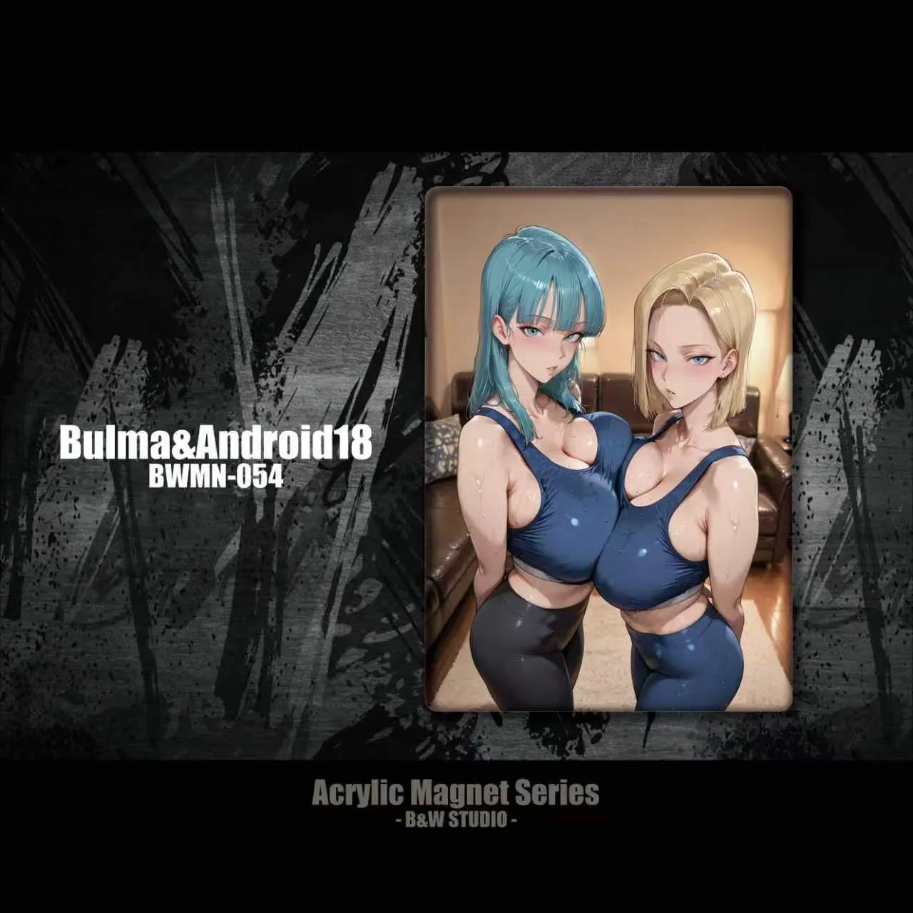 B&W Studio - Acrylic Fridge Magnet Bulma X Android18 BWMN-054 Dragon Ball-