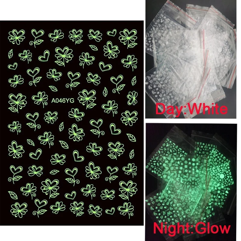 Colorful Night Lights 3D Snowflake Design Transfer Nails Art Sticker Lady Women Manicure Tools Nail Decoration Decals Adhesive