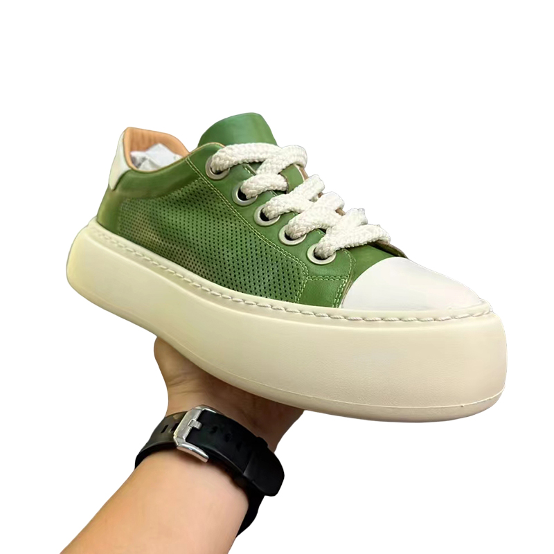 Handmade Retro Hollow Leather Sneakers DANRRIO.COM DANRRIO