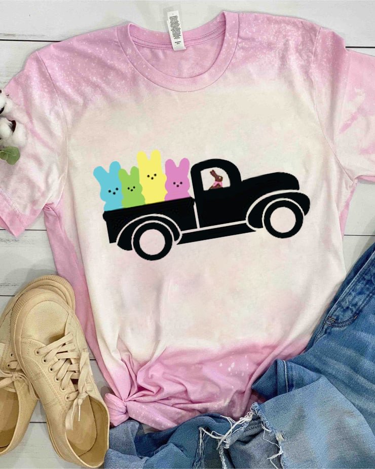 Easter Bunny Truck With Peeps Shirt