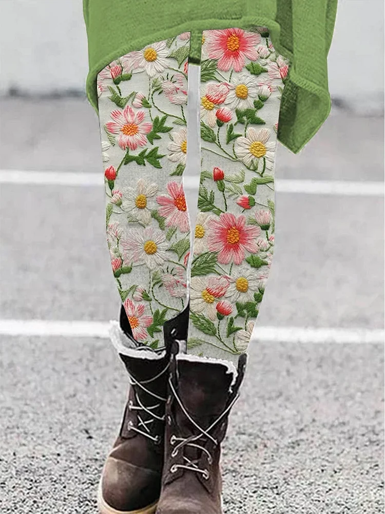 Retro Women's Floral Leggings