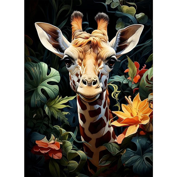 Forest Giraffe 40*55CM (Canvas) Full Round Drill Diamond Painting gbfke