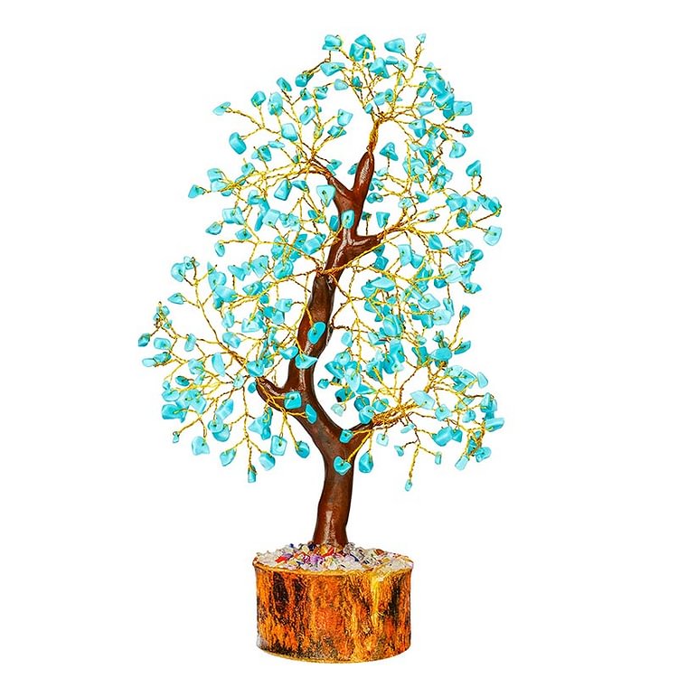 Turquoise Wooden Branches Feng Shui Tree