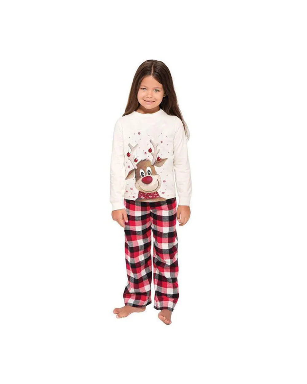 Reindeer Christmas Family Plaid Pajama with dog