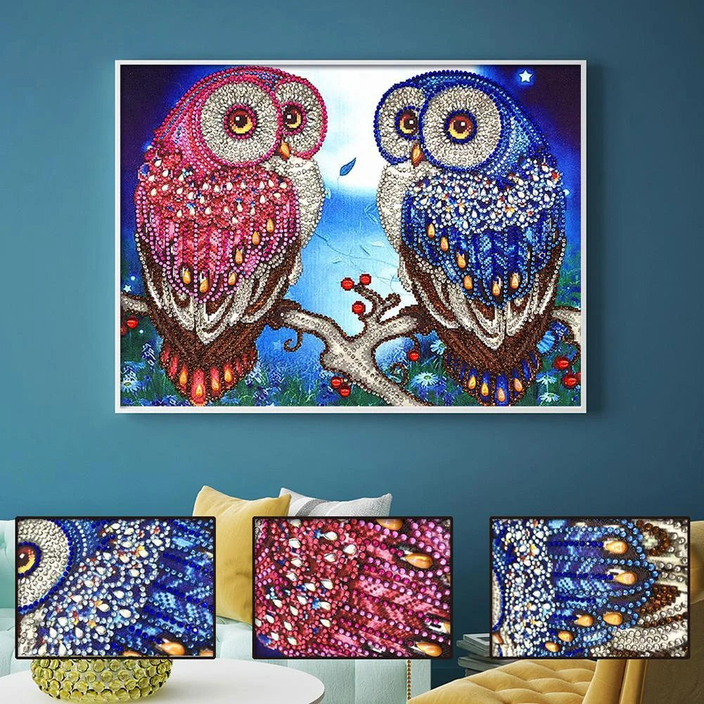 Diamond Painting - Special Shaped Drill - Owl(40*30cm)