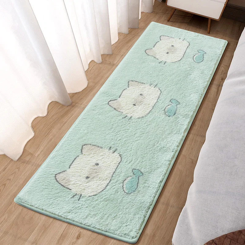 Athvotar Bedroom Long Carpet Super-Density Fluffy Plush Kawaii Bedside Floor Mat Absorbent Non-Slip Bathroom Doormat Area Rugs