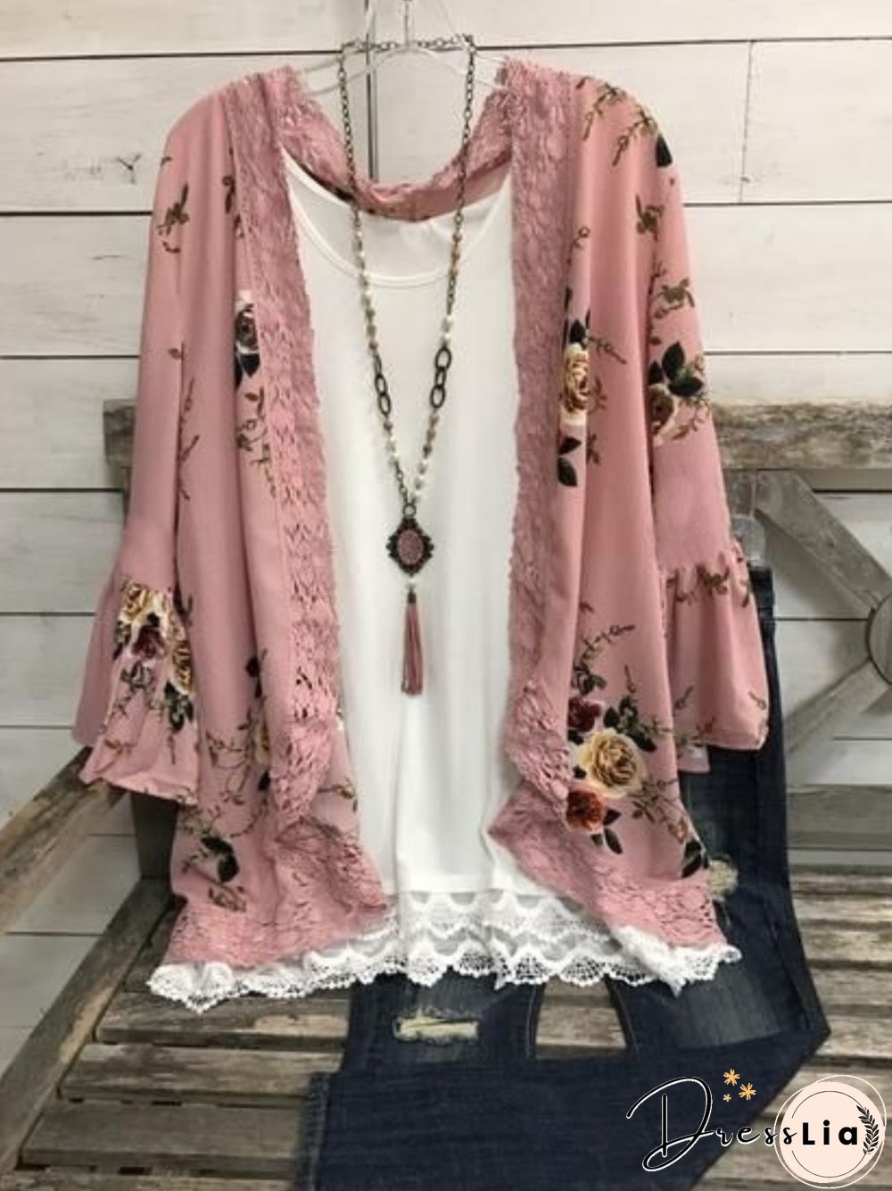 Casual Long Sleeve Plus Size Printed Cardigan