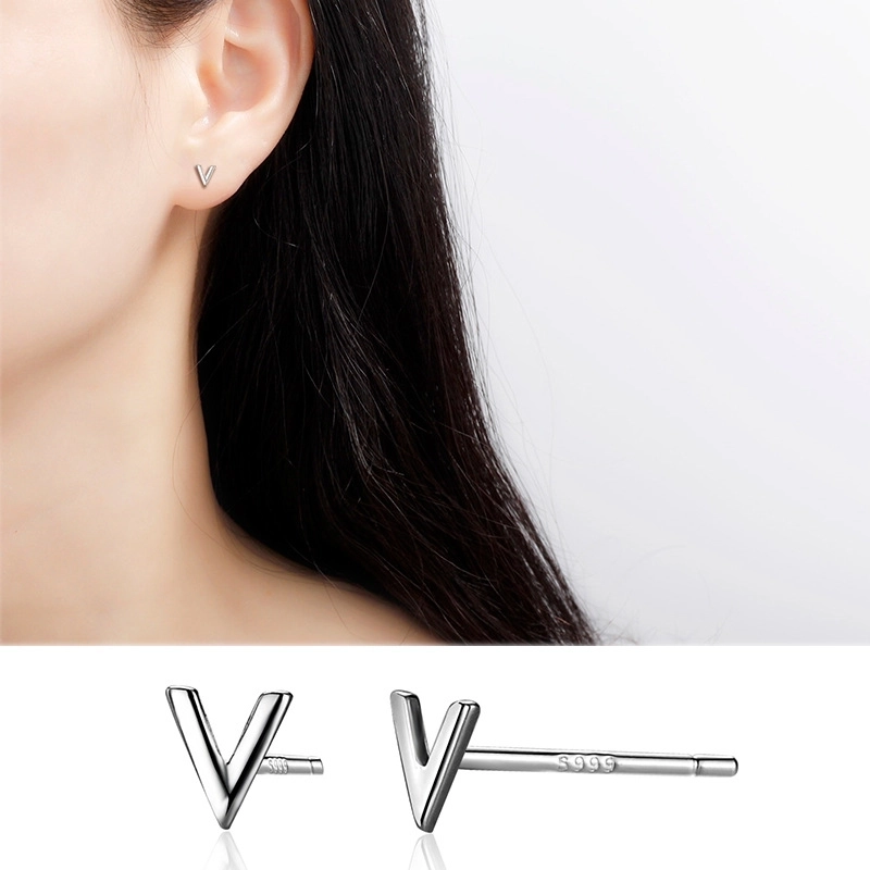 1 Pair 925 Sterling Silver Four Leaf Clover Star Lightning Ear Studs