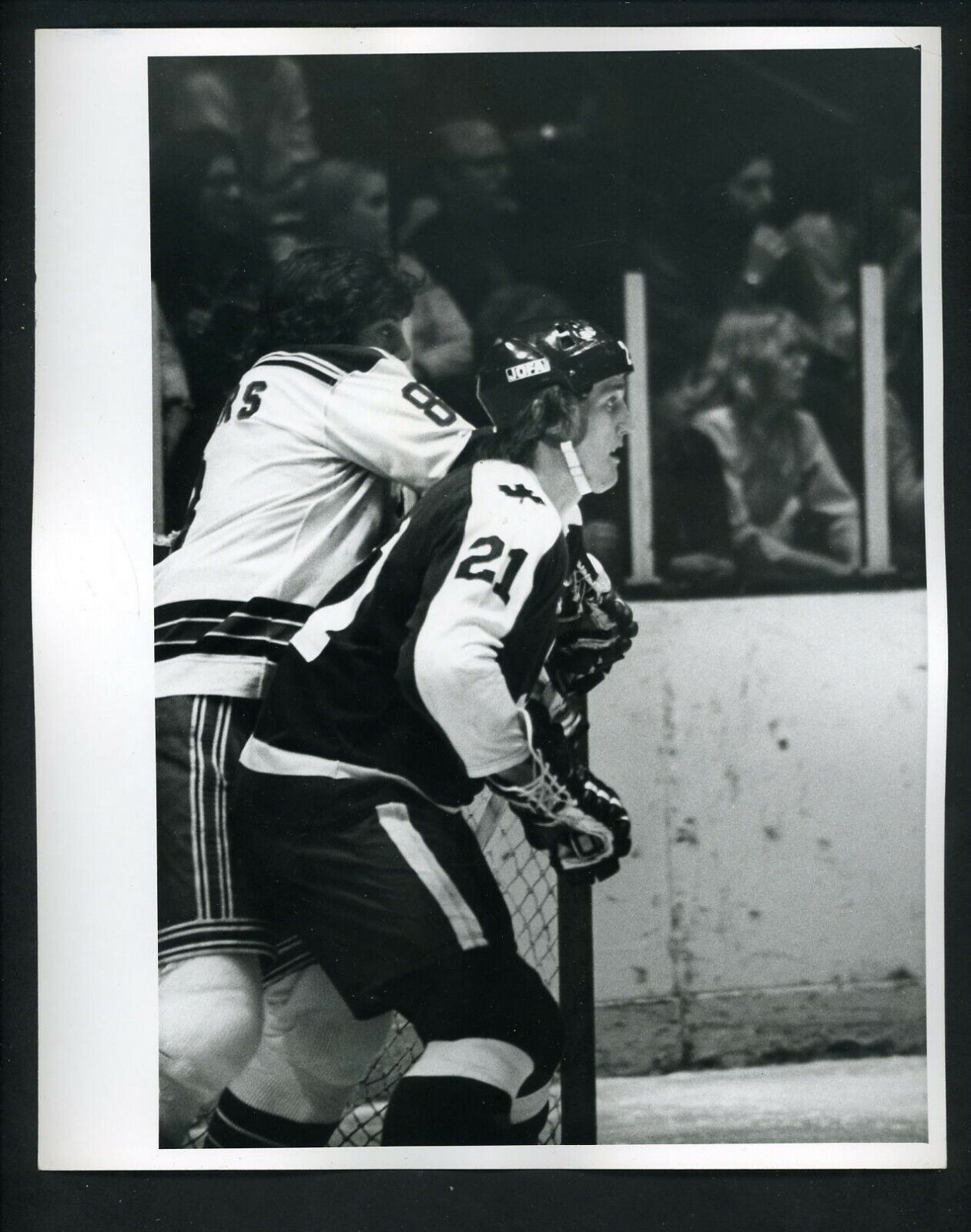 Borje Salming & Steve Vickers c. 1970's Press Original Photo Poster painting Rangers Maple Leafs