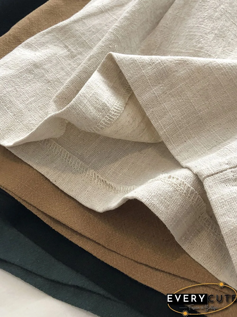 Loose Wide Leg Elasticity Pleated Solid Color Shorts