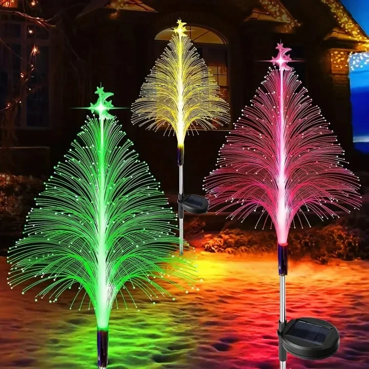 7 Color Changing Solar Christmas Trees Lights