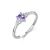  0.35ct Pear Natural Amethyst Ring 