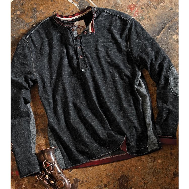 Pre sale Men's Grand Prix 1969 Motorcycle Henley Button Sweatshirt