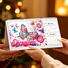 Butterfly Diamond Art Monthly Flip Tabletop Calendar January 2027 - December 2028 Small Desktop Calendar Planner 24 Months for Living Room Bedroom Office Desk Gift Giving