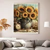 Sunflower Alarm Clock-11CT Stamped Cross Stitch 40*52cm/15.75*20.47in