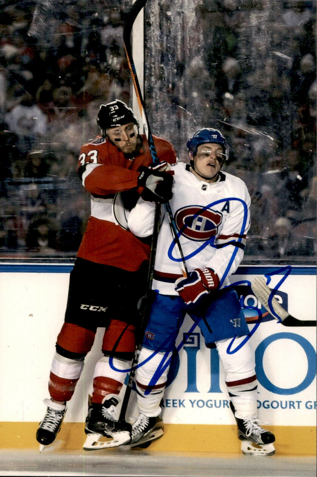 Fredrik Claesson SIGNED 4x6 Photo Poster painting 17' NHL 100 OUTDOOR CLASSIC OTTAWA SENATORS #2