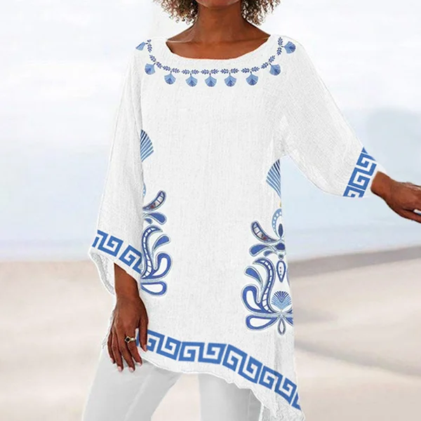 Greek Floral Pattern Women's Tunic