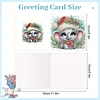 6PCS DIY Diamond Art Greeting Cards Christmas Animal Congratulations Cards Gift